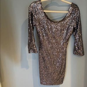 New Year’s silver sequin mini dress